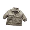 Kids Unisex Harajuku Style Thicken Mid Length Windbreaker Coat Winter Warm Outerwear