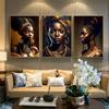 3pcs Unframed Canvas Poster Wall Art African Black Woman Print Oil Painting Living Room Corridor Bedroom Wall Decoration