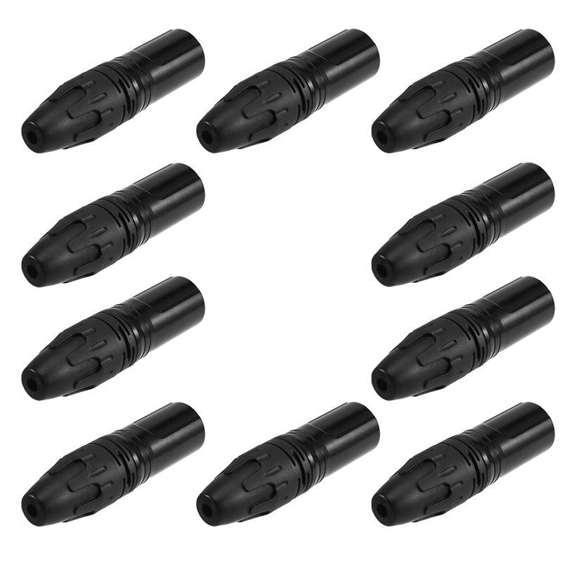 ABUO-DIY Microphone XLR 3Pin Male Plug Connector Cable 10Pcs Solder Plug MIC Adapter Earphone Light For Speaker Transmission