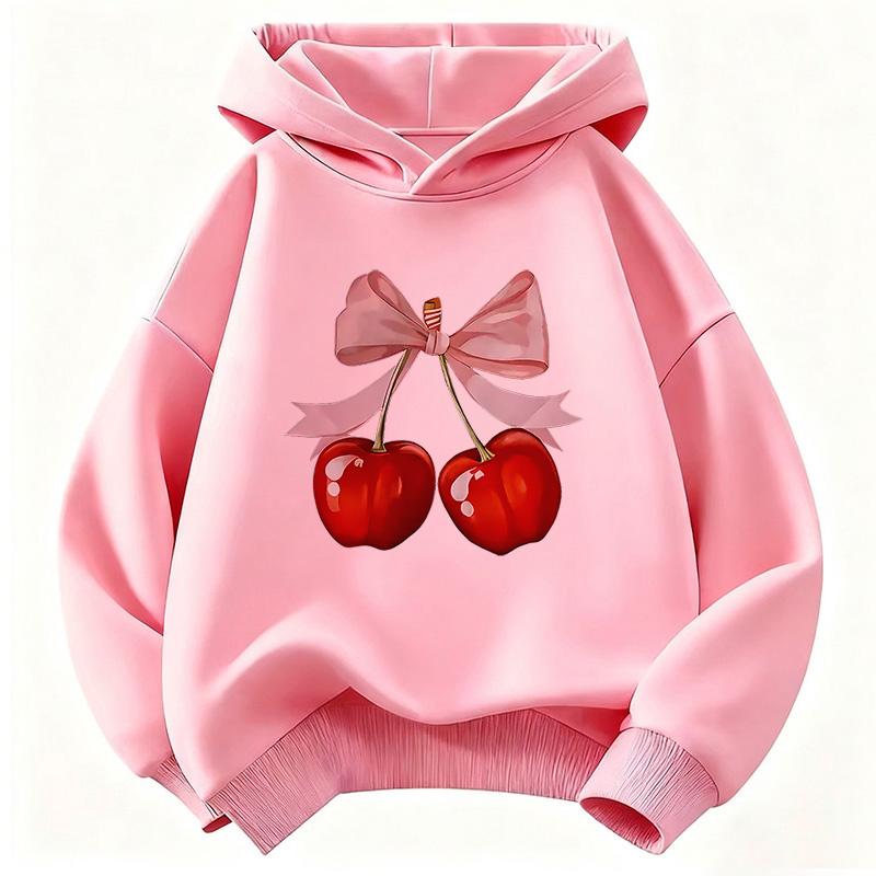 Fashion Y2k Cherry Design Graphic Hoodie Kids Children's Sweatshirt Hoody for Boys Girls Autumn Winter Casual Hoodies