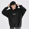 Mr. Cotton Men's Trendy Suede Plush Hooded Sweatshirt, Heavyweight 380g, Loose Fit, Long Sleeve, Printed Design.
