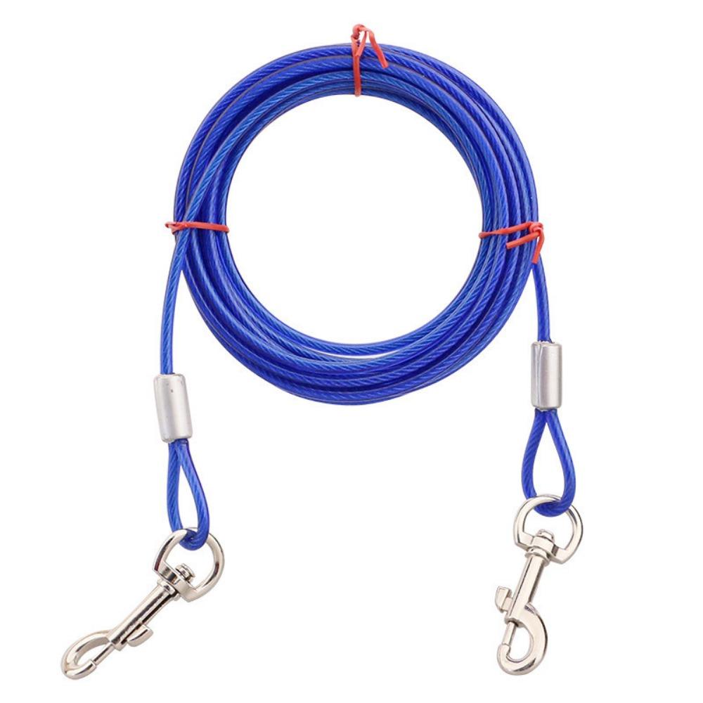 Pet Traction Rope Dog Rope Dog Chain Iron Chain Double Head One Drag Two Wire Rope Dog Pile Bolt Dog Rope Fixing Rope