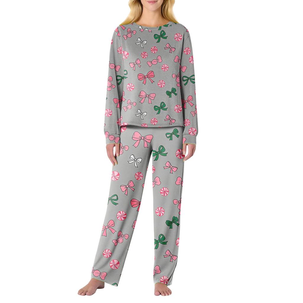 Women's Butterfly Print Long,Sleeved Pajama Set