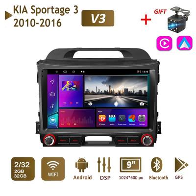 Autoradio 9" 2+32 Go pour KIA Sportage 3 2010-2016 WIFI 2 DIN-Android Auto-Carplay-Gps