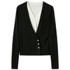 Sancai Lamb Wool Knitted Cardigan Vest Two-Piece Set