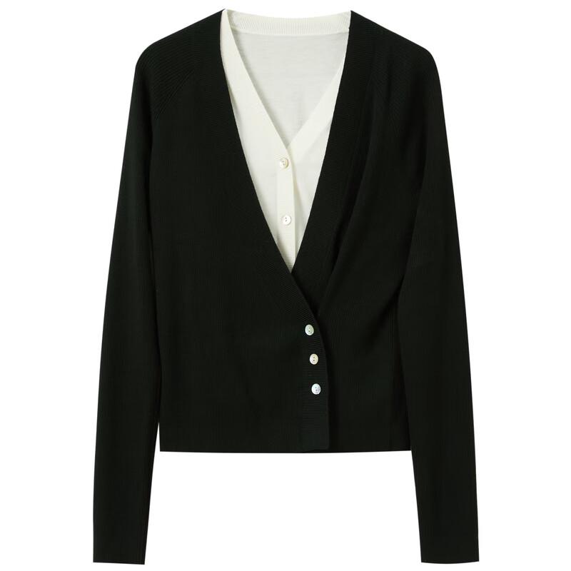 Sancai Lamb Wool Knitted Cardigan Vest Two-Piece Set