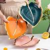 Piatto in Ceramica Nordica a Forma di Foglia