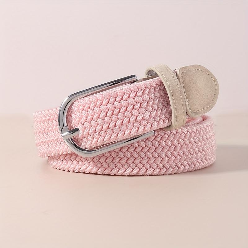 Kein Lochen farbiger Gürtel Damen vielseitiger Jeans Canvas Gürtel gewebt elastisch elastische Dornschließe Studenten fauler Stoffgürtel