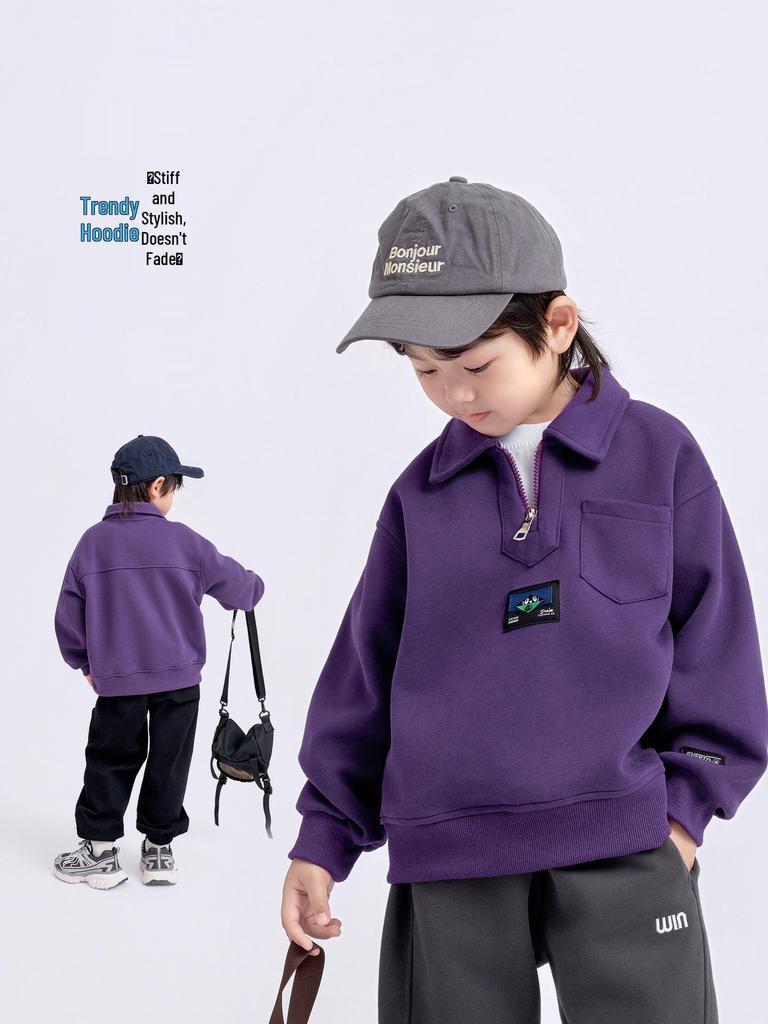Jungen Sweatshirt mit Umlegekragen - 2025 Frühling/Herbst Mode, Langarm-Pullover für Kinder