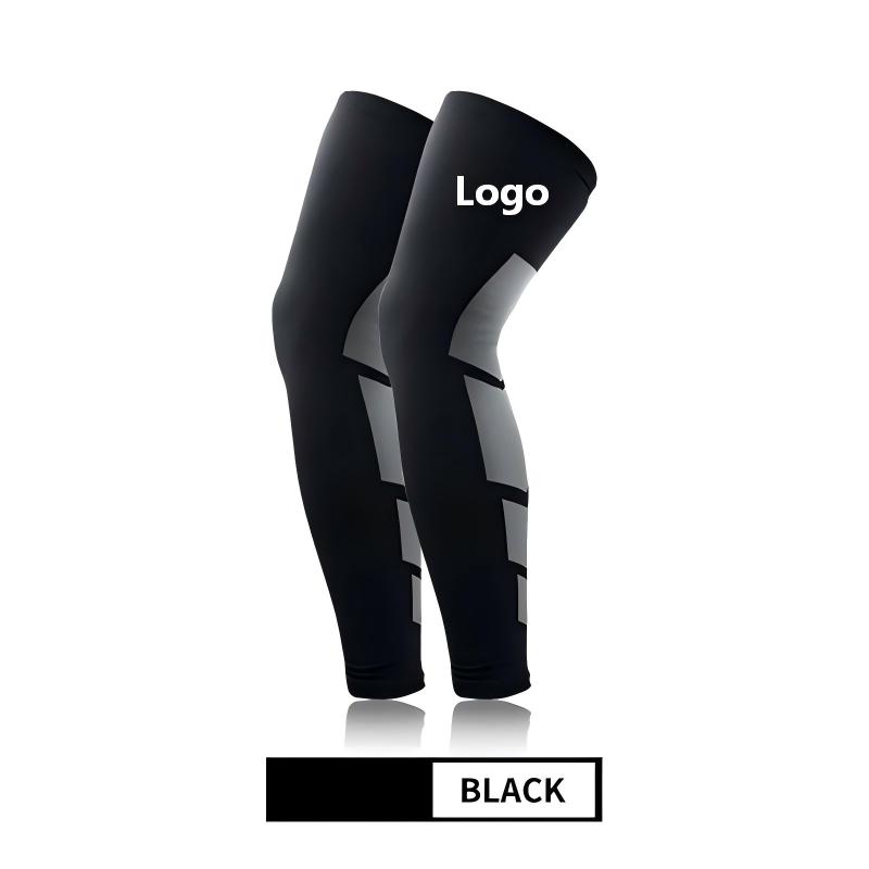 Non-Slip Footless Calf Compression Sleeves Stretchy Breathable Polyester Spandex Leg Support Running Basketball Custom