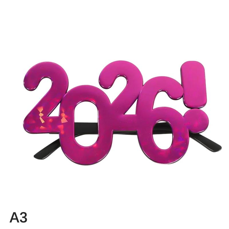 2026 Number Eyeglasses Happy New Year Glasses Diamond Glitter Sunglasses Cosplay Prop Xmas Party Decoration Funny Glasses