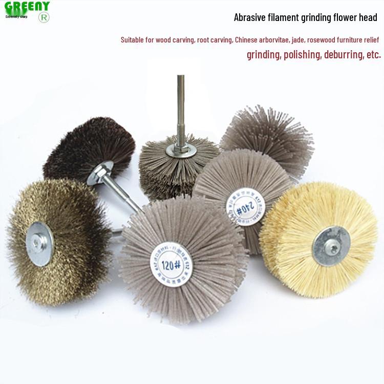 Abrasive Wire Flower Head for Rosewood Furniture, Wood Carving, Root Carving, and Relief Polishing