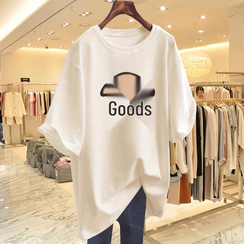 2025 Summer Korean Style Versatile Pure Cotton Couple T-Shirt - Women's Crew Neck Casual Loose Fit, Short Sleeve