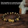 Traditional Chinese Alloy Bracelet for Attracting Wealth Elastic Beaded Handchain Fashionable Good Luck Charm Wristchain