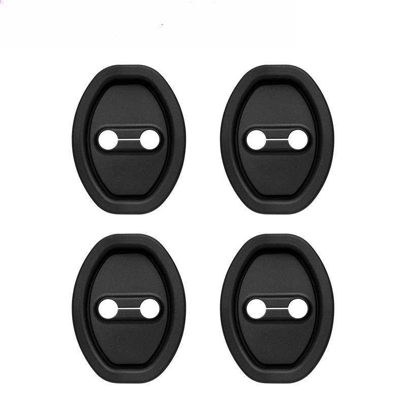 4pcs/set Door Shock Absorber Pad Flexible Lock Protector Silicone Auto Door Lock Latches Cover For Tesla Model 3 Y X S