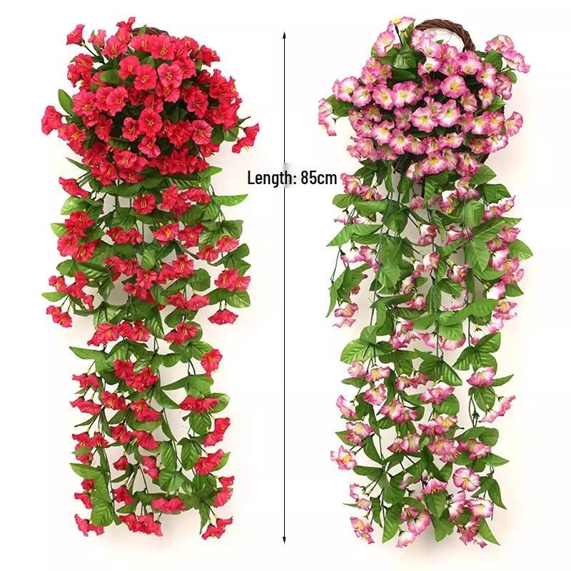 High-Quality Morning Glory Wall Hanging Vine - Artificial Green Plant Decoration for Living Room