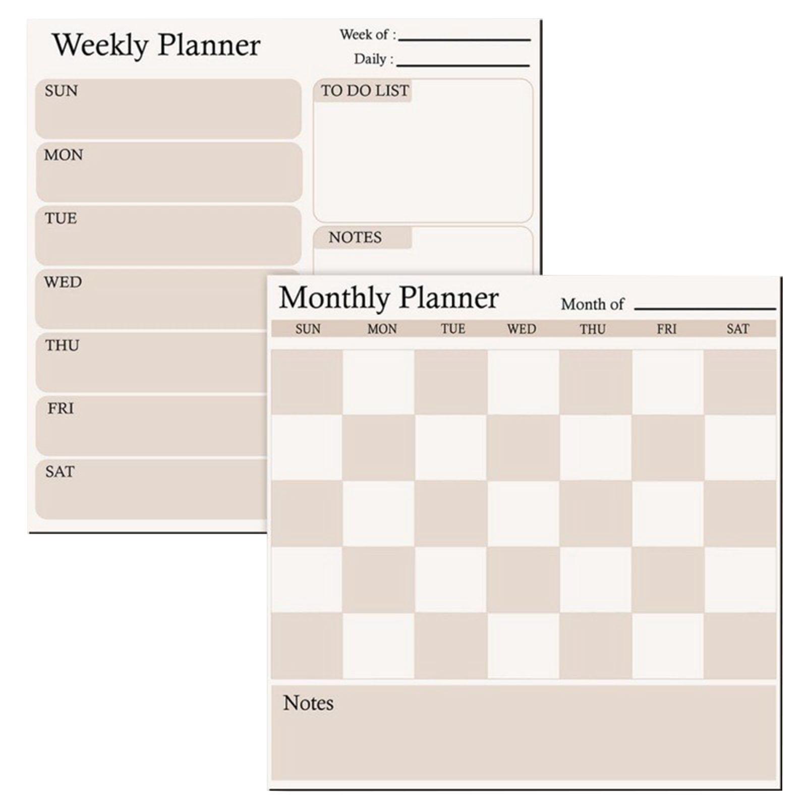 Calendar Sticker Set Reusable Home Refrigerator Calendar Whiteboard Fridge Stickers, 2 Pieces Per Pack. хаки