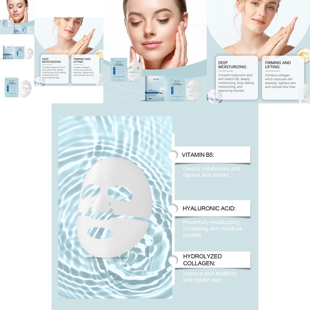 Eelhoe Collagen B5 Moisturizing Face Mask Ultra Hydrating Nourishing Skin Care Treatment