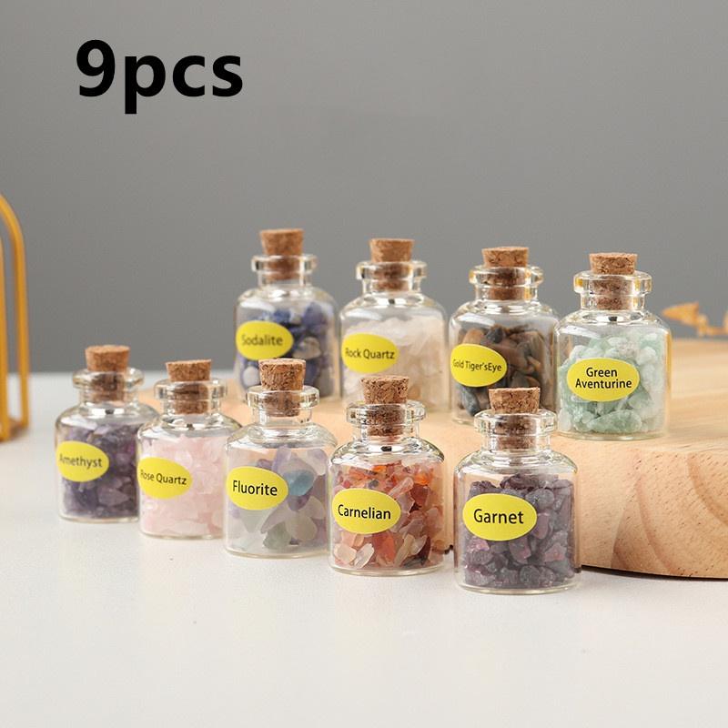9PCS Gemstones Bottles Crystals and Healing Stones Witchcraft Supplies Crystals Chakra Healing Crystals Bulk Crystals