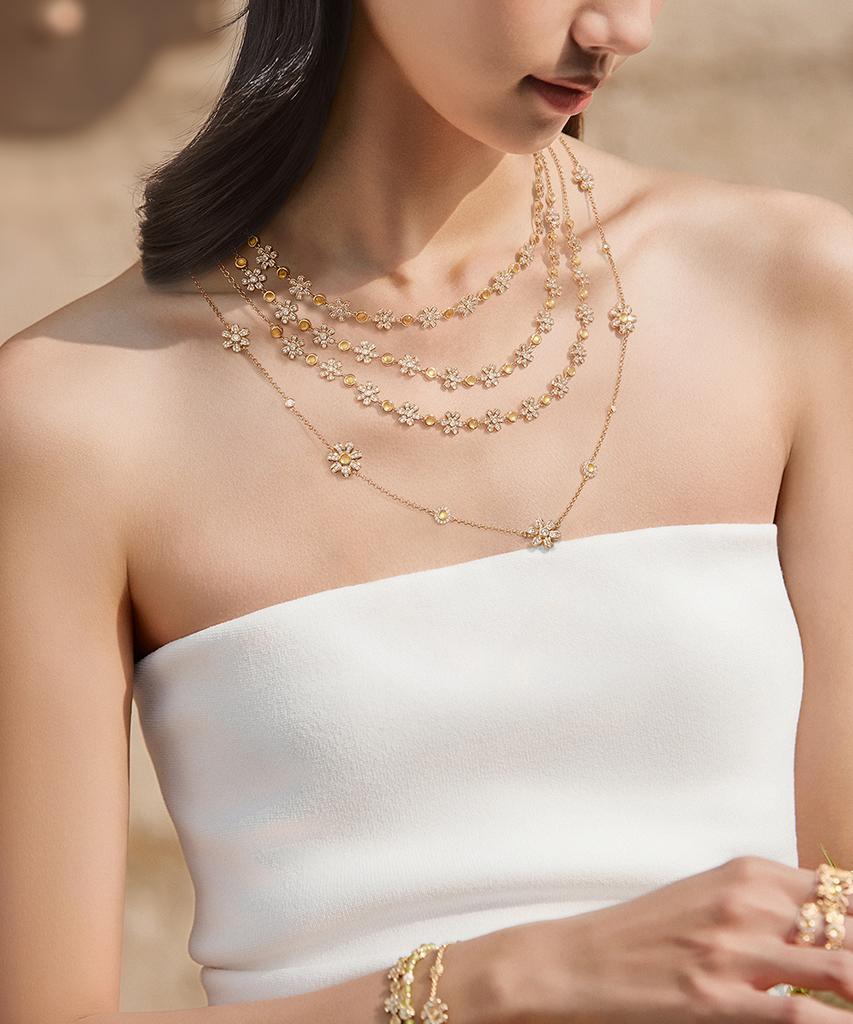Lola Rose Daisy Citrine Flower Choker Necklace