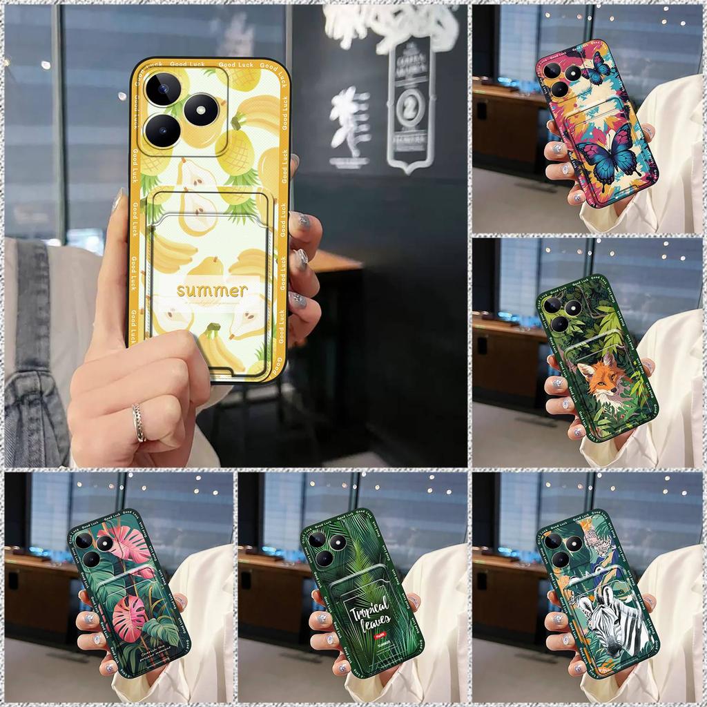 Cover Anti-knock Phone Case For Realme C53/Narzo N53/Note50/C51/C51S Soft Case Card Bag Card Slot Shockproof TPU Cute