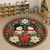 1pc Christmas Round Rugs: Snowman, Tree, Wreath & More - Festive Home Decor ,Christmas Round Carpet Decoration..