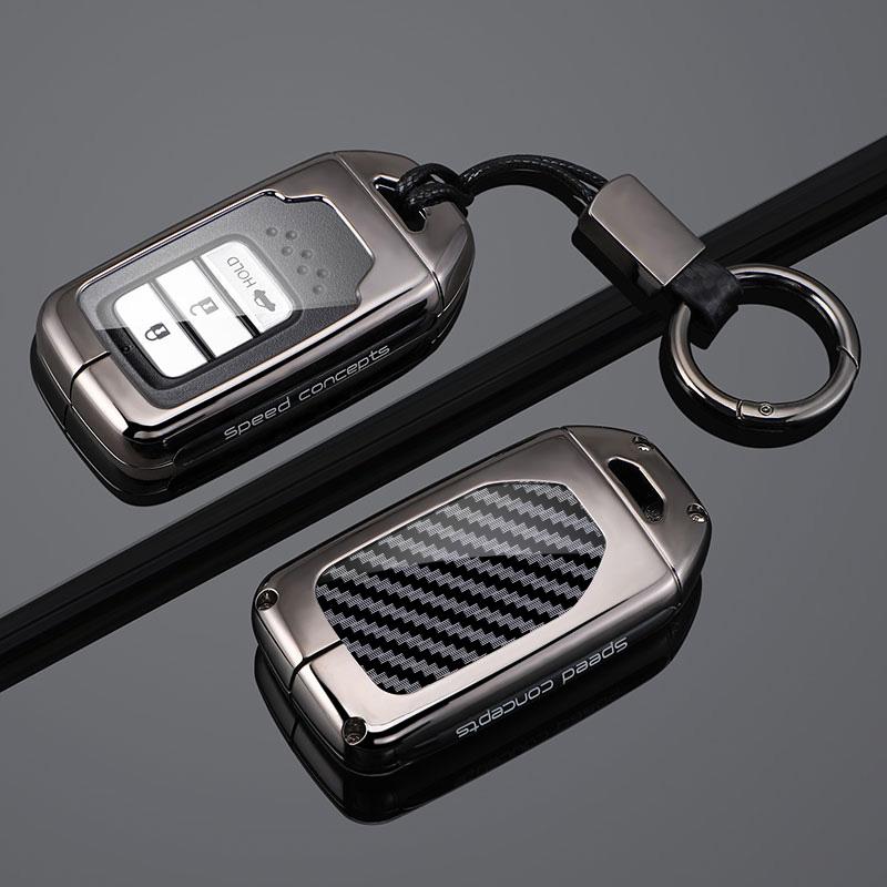Zinc alloy leather car key box case suitable for Honda City Turbo Crider XRV 10th Civic Accord keychain key chain accessories JP8