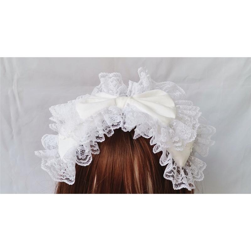 1 Stück Lolita Haaraccessoires Spitze Großes Schleifen-Haarband Lolita Kopfschmuck Tägliche Teeparty KC Mädchen Anzieh-Accessoires