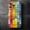 Watercolors Set Paint Palette Soft Phone Case for iPhone 16 16E 17 Air 15 Pro Max 14 Plus 13 Mini 11 12 7 Black Cover Back Shell