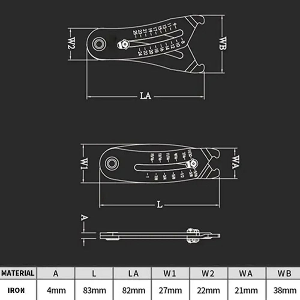 Compact Precise Thread Size Checker Keychain Metric/Imperial Bolt Finder Sizer Outdoors