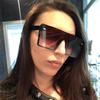 Oversized Plastic Shield Sunglasses Women Black Big Frame Vintage UV Protection Luxury Designer Rimless Sun Glasses For Men