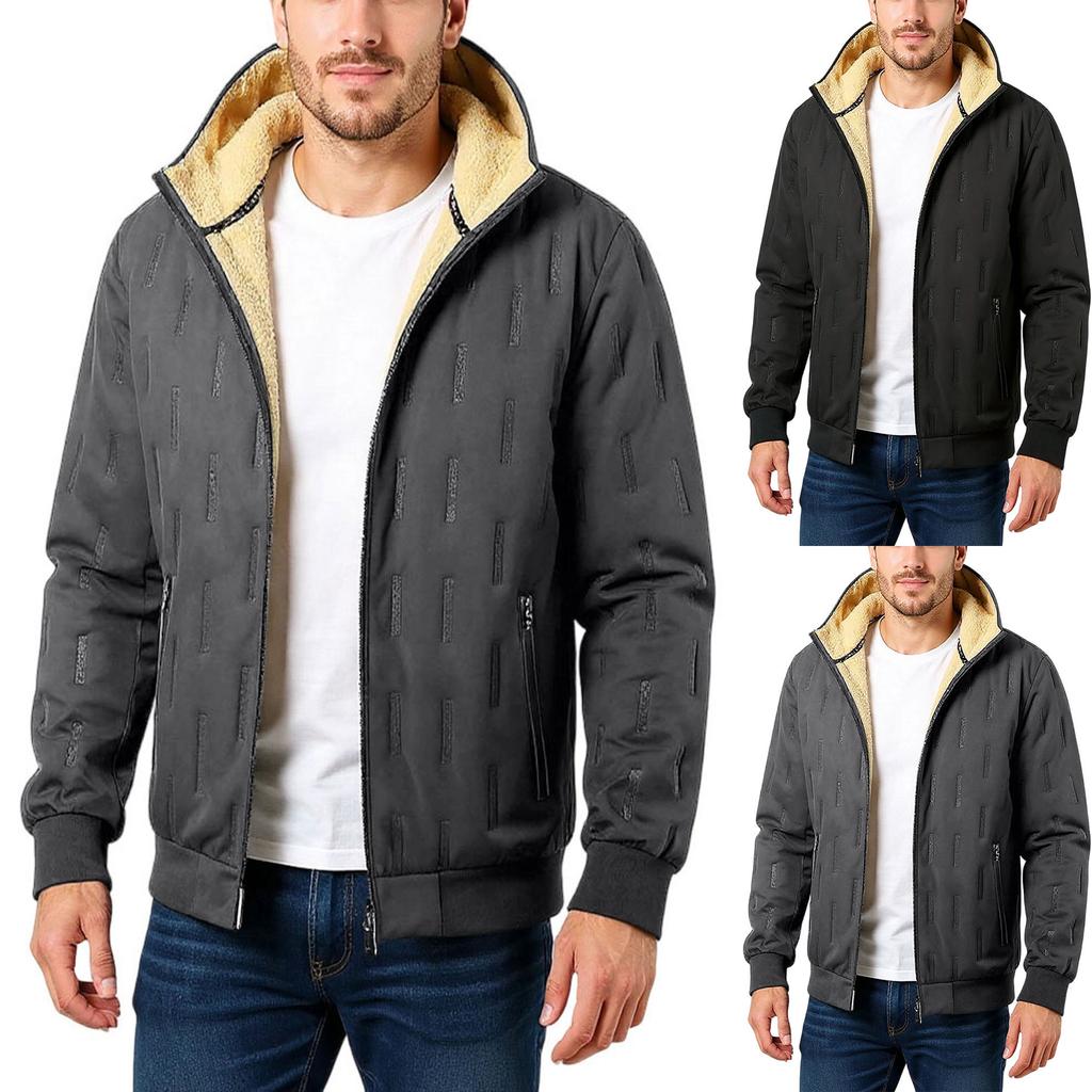 Men's  Adding Fleece  Thickened  Keep Warm  Cotton-Padded Jacket  Coat