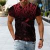 Retro Ethnic Style 3D Digital Printed Men's Street Trendy Round Neck Short Sleeved T-shirt