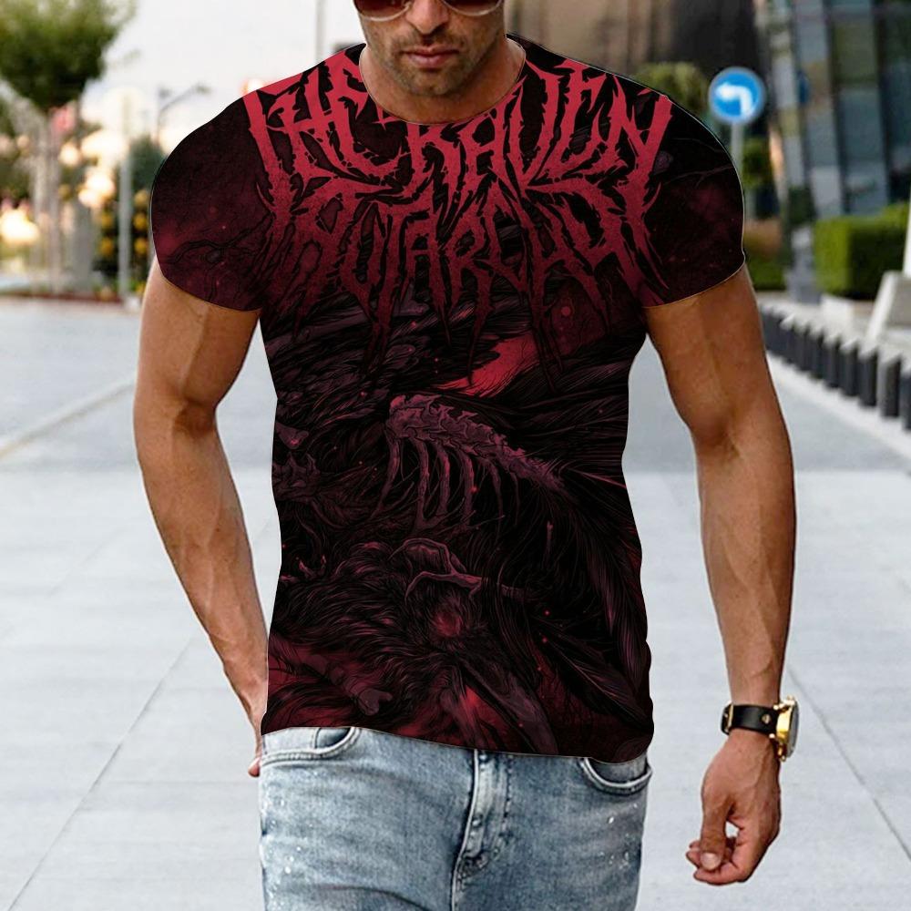 Retro Ethnic Style 3D Digital Printed Men's Street Trendy Round Neck Short Sleeved T-shirt
