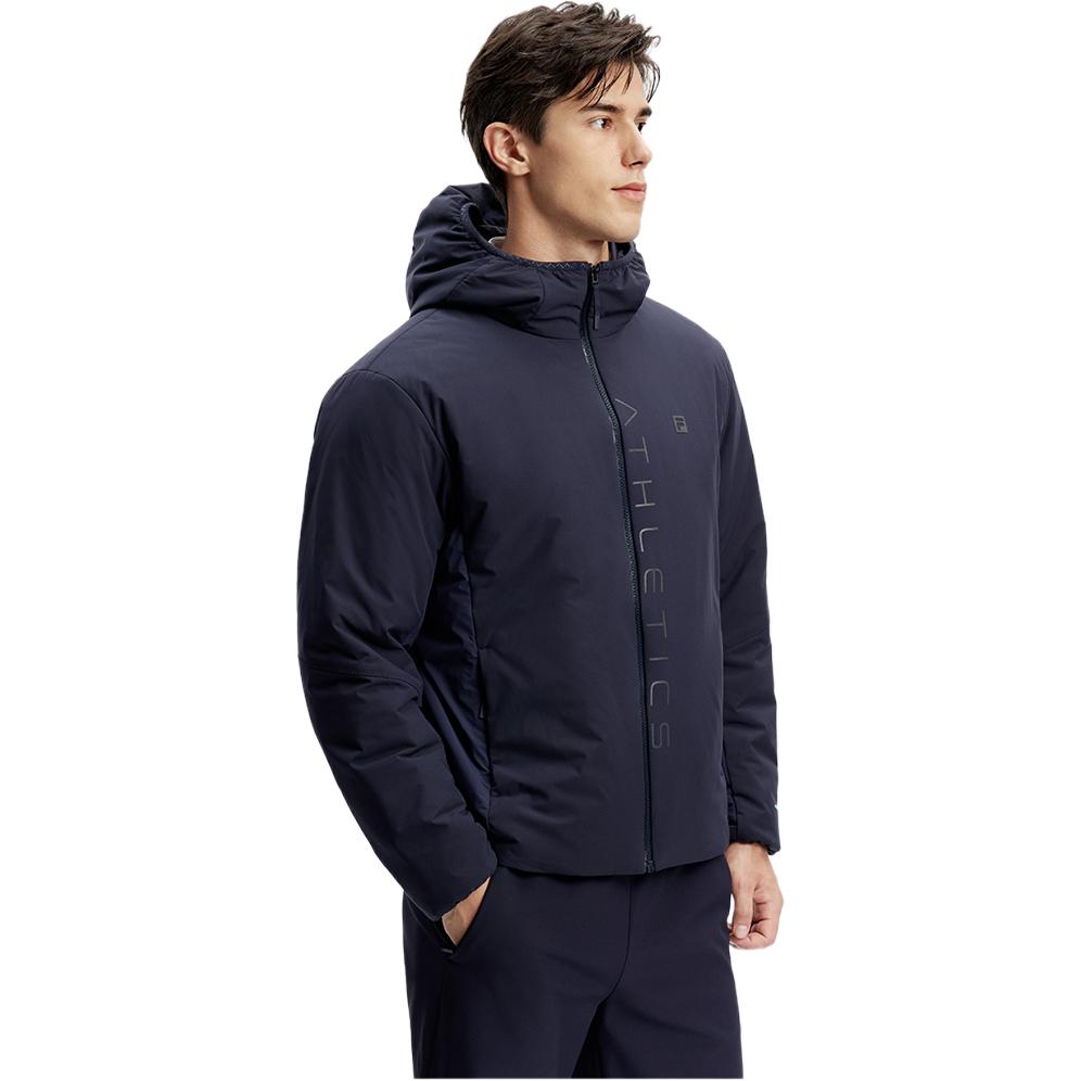 FILA Letter Print Hooded Fitness Cotton Jacket Men Jacket Royal-Blue A11M411904F-NV