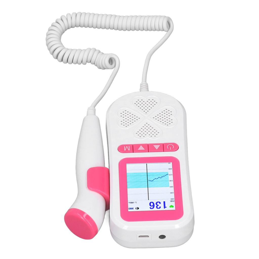 Fetal Heartbeat Monitor 3 Modes Accurate Measurement Noise Reduction Heart Detector with Charging Line