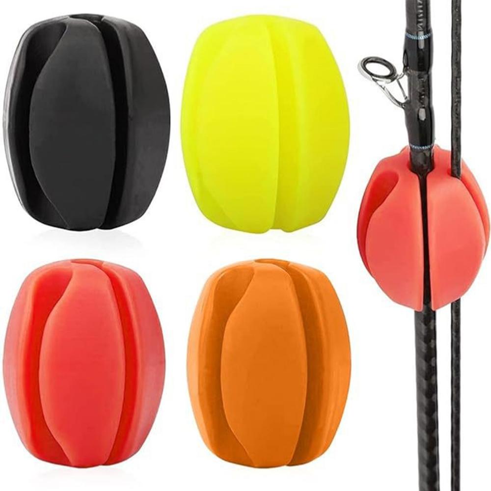 

4 Pcs 5 Holes Rubber Rod Holder Protection Rubber Fishing Rod