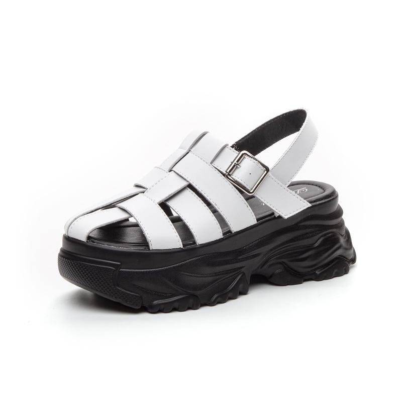Roman Style Platform Sandals Women's Summer 2025 New Women's Sandals Casual Buckle Open-toe Fashion Solid Color Trendy Shoes