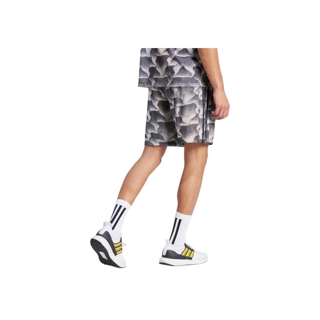 Adidas Printed Stripe Casual Shorts Men Bottoms Light-Brown IP3782