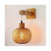 Retro Japanese Style Bamboo Bedside Wall Lamp Restaurant Rattan