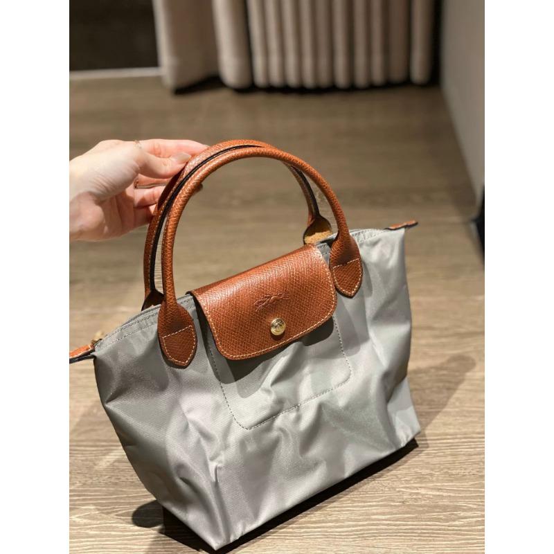 Longxiang Classic Hand-held Nylon Dumpling Bag, Embroidered Large-capacity Tote Bag, Waterproof Folding Single-shoulder Bag
