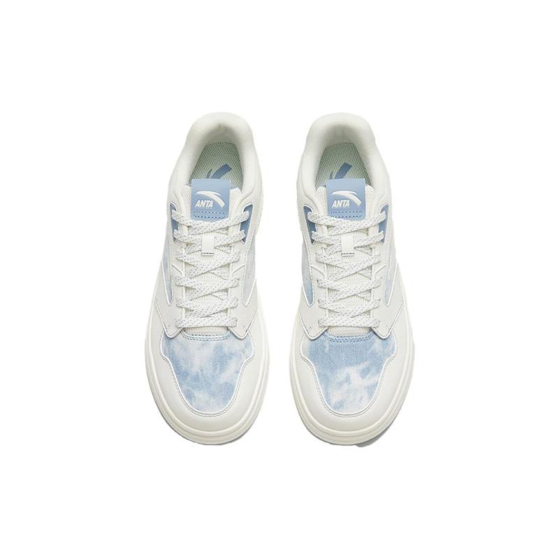 Anta Street Naughty Slip Resistant Abrasion Resistant Low top Skateboard Shoes Men's White Blue Tie Dye Sneakers 912528016F-9