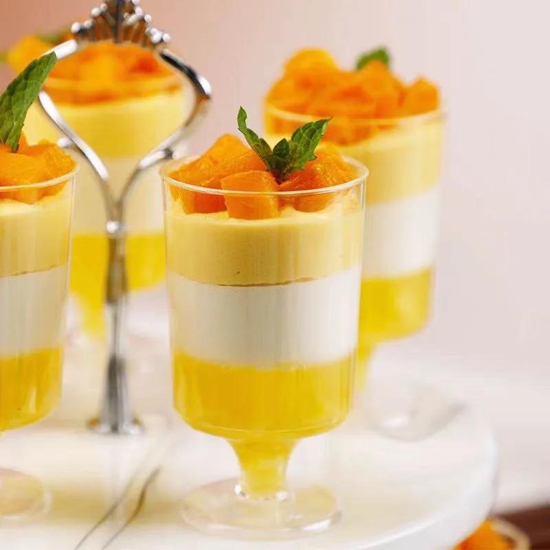 10/20/30 Stück Einweg-Dessertbecher Runde Öffnung Kunststoff Joghurt Mousse Kuchen Für Geburtstagsfeier Vorspeise Hochzeit Schokoladenbecher
