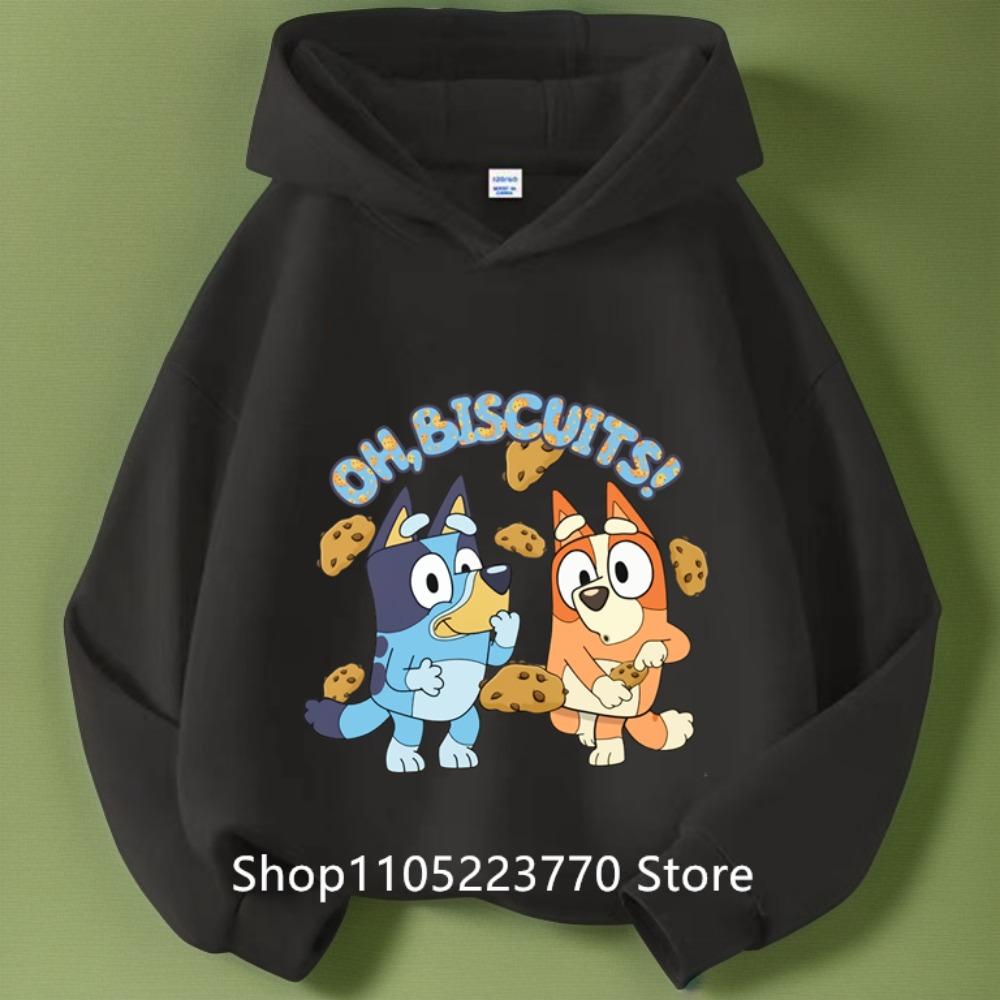 Sudadera con capucha azul de Bluey para niña, Otoño Invierno, Cálida, Suave, Jersey, Cómoda, Prenda superior diaria para niños