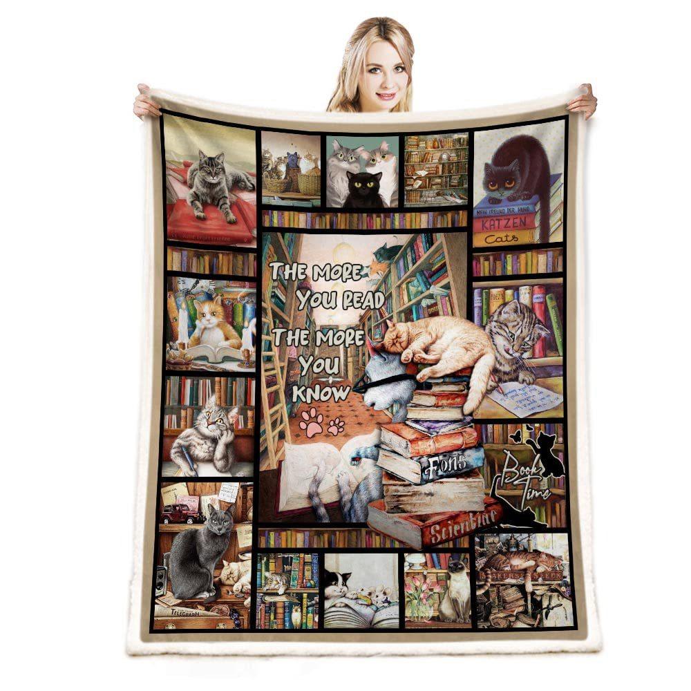 Book Printing Flannel Blanket Library Pattern Blanket Sofa Bedroom Nap Blanket Production Source