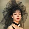 Bridal Veil Bride Princess Tulle Headscarf Gothic Black Bachelorette Party Hen Party Bride Veil Hen Party Head Scarf