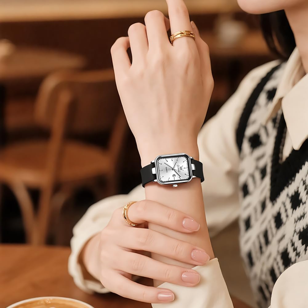 OLEVS Silicone Classic Quartz Gift for White Women's Watch, Band, Watch, Elegant, Popular, Stylish, Women,
