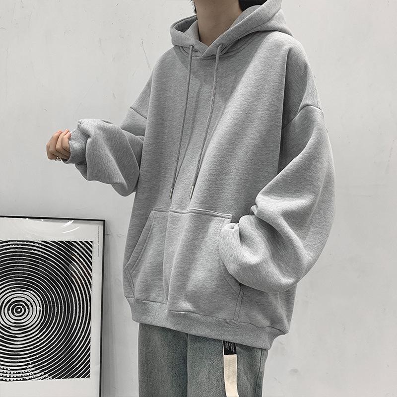 

Модная толстовка с капюшоном унисекс в корейском стиле - свободный покрой, повседневный свитер с длинными рукавами для весны и осени M