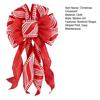 Yousheng Christmas Tree Topper Bow Striped Print Xmas Wreath Gift Bow Christmas Home Indoor Outdoor Decoration