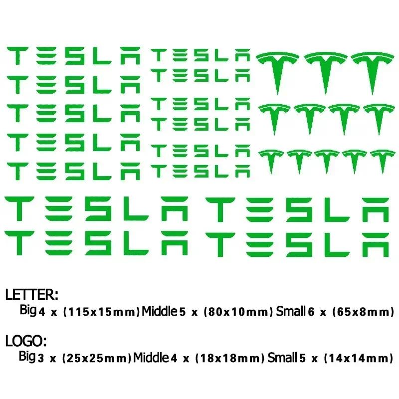 15pcs/27pcs Car Brake Caliper Sticker for Tesla Model 3 X Model S Y Roadster P75D P85D P90D P100D Auto Handle Side Emblem